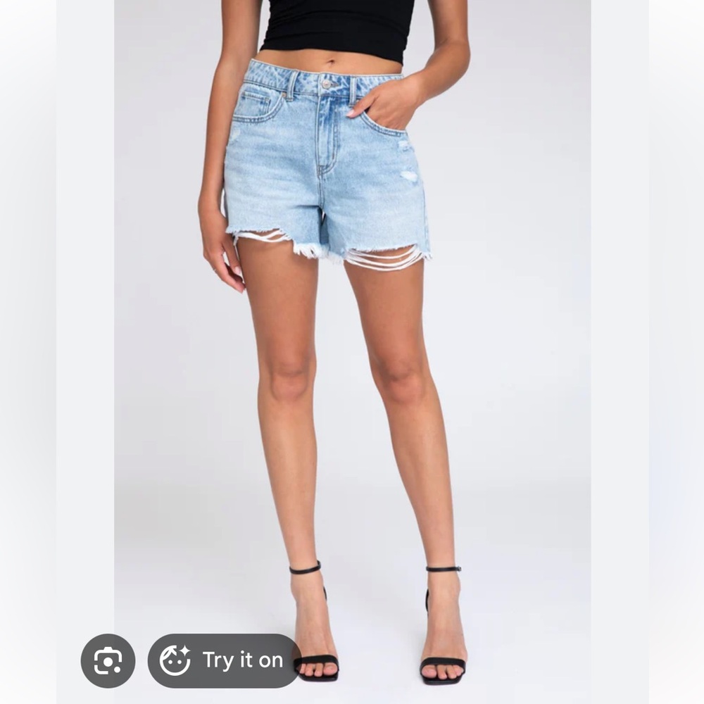 Rewash Light Blue Distressed Denim Shorts | Size 26